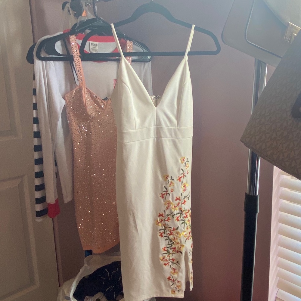 White midi dress
